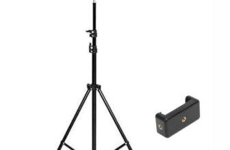 Tygot Lightweight & Portable Portable 7 Feet (84 Inch) Long Tripod Stand With Adjustable Mobile Clip Holder For All Mobiles & Cameras (Black)