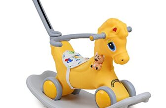 Webby Musical 2 In 1 Horse Rocker Cum Rider-Kids Ride On Push Car With Parent Control Toy Toddler Baby Toy 1-4 Years Old Indoors And Outdoors Kids Suitable For Boys & Girls (Yellow)