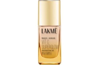 Lakmé Natural Makeup For All Skin Type+Skincare Vitc Superglow Skin Perfecting Liquid Medium Coverage Tint Cool Ivory C100 25Ml 1 Count