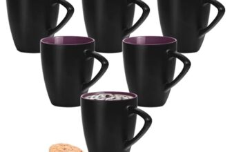 Treo By Milton Delta Ceramic Mug, Set Of 6, 160 Ml Each, Black | Coffee Mug | Tea | Milk | Smoothies | Microwave Safe | Dishwasher Safe | Easy To Handle | Glossy Finish