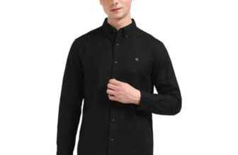 Calvin Klein Jeans Men’S Solid Regular Fit Shirt (40Em125002_Black
