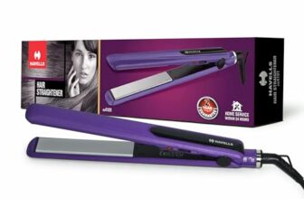 Havells Hs4101 Ceramic Plates Fast Heat Up Hair Straightener, Straightens & Curls, Suitable For All Hair Types; Worldwide Voltage Compatible (Purple)