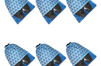 Amazon Brand – Solimo Fabric Shoe Pouch With String, Triangles, Set Of 6