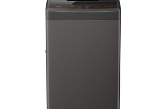 Haier 8 Kg 5 Star Oceanus Wave Drum Fully-Automatic Top Load Washing Machine (Hwm80-Ae, Stainless Steel Drum, Near Zero Pressure, Magic Filter, Titanium Grey)