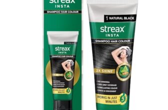 Streax Easy Do-It -Yourself Hair Colour Shampoo, 200 Ml I Sqeeze Pack With Natural Extracts I Long Lasting Formula I Colours In Minutes, Natural Black