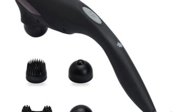 Cult Flex, Corded Electric Handheld Full Body Massager, 4 Interchangeable Heads, Adjustable Speed Settings, Deep Tissue Massage Relieve Back, Leg, Arm & Foot Pain, Black