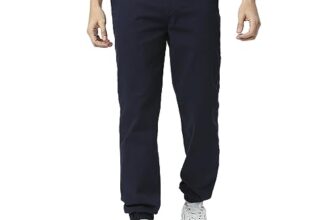 Thomas Scott Men’S Solid Regular Fit Trouser Navy