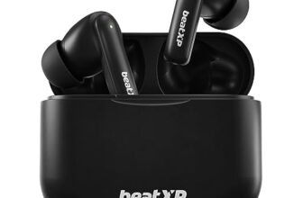 Beatxp Vibe Xpods Bluetooth True Wireless Ear Buds With 60H Playtime, Quad Mic Enc, Gaming Mode With 40Ms Low Latency, Type C Earphone With 11Mm Drivers, Ipx5, Bt 5.3, Touch Control (Black)