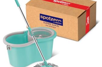 Spotzero By Milton Ace Spin Mop, Pocha For Floor Cleaning Mop With Bucket And Mopping System 360° Flexible, Big Size, Aqua Green