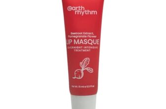 Earth Rhythm Lip Mask With Goodness Of Pomegranate & Jojoba Oil, Nourishes, Smoothens, Plumps & Hydrates Dry Chapped Lips, Women & Girls, Paraben & Chemical Free, 10Ml