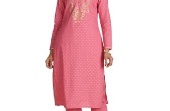 Amazon Brand – Myx Women’S Cotton Salwar Suit (Myx-Aw23-Skd-03_Onion Pink_Xl)