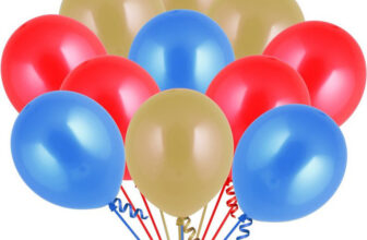 Party Midlinkerz Solid 51Pcs Golden, Red And Blue Metallic Balloons For Ballons For Decorating Balloon(Multicolor, Pack Of 51)