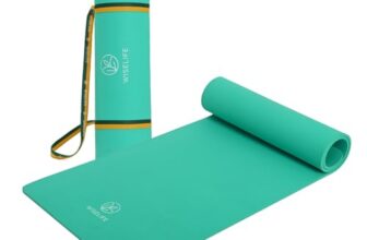 Wiselife Classic Tpe 10 Mm Yoga Mat With Yoga Strap For Men & Women | Extra Thick, Long & Wide Non-Slip, Anti-Tear Exercise Mat For Home, Gym, Workout, Fitness, Yoga & Pilates (Teal)