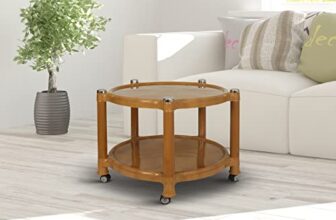 Prima 5008 Center Trolley Coffee Table/Tea Table/Teapoy For Home, Office & Outdoor (Sandalwood)