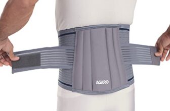 Agaro Lumbo Sacral Belt With Double Strapping, Back Support For Lumbar Spine, Lumber Support Belt For Pain Relief, Back Brace For Men And Women, Ls Belt, Cotton, Small, Grey