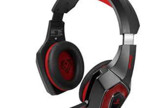 Vertux Denali Wired Over-Ear Headphones | 3.5Mm Usb Gaming Headset | Noise Isolating Headphones | Adjustable Headband For Comfort | Pc, Xbox, One, Ps4 & Smartphones-Red
