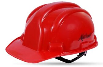 Aktion Ak H02_Wht Safety Helmets Rachet Type, Color: Red, Pack Of 1, Is 2925:1984