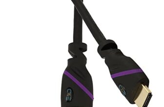 C & E Gold-Plated Soft-Pvc High-Speed Hdmi Cable With Arc (6 Feet) Supports Ethernet 1.4V, 3D, 4K Video,1080P, (Black/Purple)