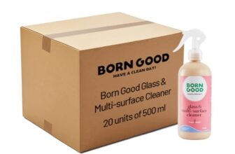 Born Good Plant Based Glass And Multi-Surface Cleaner, Makes 1L, Biodegradable, Non-Toxic And Eco-Friendly (Pack Of 20)