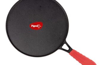 Pigeon By Stovekraft Pre-Seasoned Cast Iron Concave Tawa 28 Cm | Induction Compatible | Pre-Seasoned With 100% Vegetable Oil | Naturally Nonstick | High Pressure Casting |Nostalgic Taste | Toxin-Free