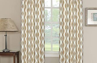 Decoholic Ultimate Digital Print Insulated Crystal Grommet Room Darkening Curtains/Drapes For Bedroom/Living Room Window – 6 Feet – 1 Panel, Gold
