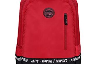 Gear Men/Women Bomber Eco Statet 22 Litre Medium Water Resistant School Bag/College Bag/Standard 3 Compartment Backpack / – Red, Multicolor