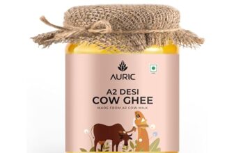 Auric A2 Bilona Desi Cow Ghee 500 Ml – Pure Brijwasi Ghee – Bilona Curd Churned – Lab Tested – Perfect Aroma & Danedar Ghee – Grass Fed