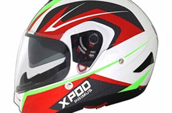 Tvs Xpod Primus Helmet For Men-Dual Visor, Isi Dot Certified, Eps Impact Absorption-Premium Bike Helmet For Safety & Comfort (White-Xl)