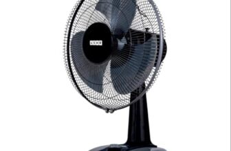 Usha Striker Plus Table Fan | 400Mm Sweep Size | 2100 Rpm | Jerk-Free & Uniform Oscillation | Aerodynamic Blade Design For High Air Delivery | Anti-Rust Protection | 100% Copper Motor |(Black)