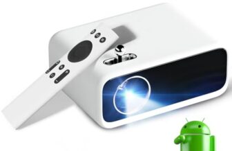 Wanbo Mini Pro (Android 9.0) | Portable Led Projector | Native 720P Full Hd 1080P Support | Ltps Lcd | 8000 Lumens | 176″ Large Screen | Home Outdoor | Wifi & Bt | Netflix, Prime & More