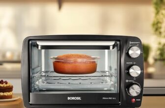 Borosil 16L 1350W Prima Pro Oven Toaster Griller | Grill, Bake, Toast, Reheat, Barbeque | Adjustable Temperature Control, Auto Shut Off | Pizza Oven, Cake Oven For Baking | 2 Years Warranty