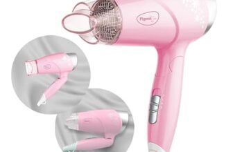 Pigeon Hair Dryer| 1400 Watts | 3 Speed & Temperature With Cool Shot (Hot/Cool/Warm)| Foldable Handle| For Women And Men| 2 Years Warranty| Pink