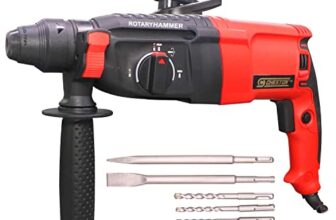 Cheston 26 Mm 850W 900Rpm 3 Modes Rotary Hammer Drill Machine With 3-Piece Drill Bit And 2 Chisel