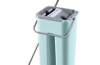 Stellix Moppers For Cleaning Floor| Mop Bucket For Home & Kitchen| Flat Mop With Telescopic Mopping Stick| Floor Cleaners Pocha Mob For Wet & Dry Cleaning Supplies With 2 Microfiber Pad| Small Green