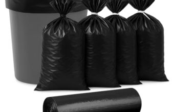 Benavji Outdoor Living Black Garbage Bags 19X21 Inch – 3 Rolls (30 Pcs/Roll, Total 90 Bags) Heavy-Duty Trash Bags For Home, Office & Outdoor Use