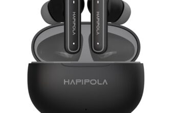 Hapipola (Anc Killer Pro True Wireless Stereo Earbuds, Active Noise Cancellation, 40+ Hours Playtime, Touch Controls, 10Mm Drivers, Bluetooth 5.3, Type-C, Sweat Proof (Grey)