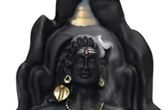 Purzari® Lord Adiyogi Shiva Statue With Incense Folder, Mahadev Murti For Mandir, Home/Office Decor With Free 20 Incense Cones (Handmade)(Pack Of 1).