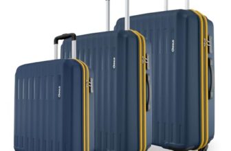 Safari Genius Alley Set Of 3 (Cabin + Medium + Large) Trolley Bags Hard Case Polypropylene, 4 Wheels, 360 Degree Wheeling Luggage, Travel Bag, Suitcase For Travel, Trolley Bags For Travel, Navy