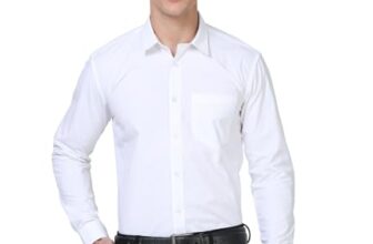 Scott International Shirt For Men, Solid Full Sleeves Shirt, Wrinkle Free Mens Shirts, Cotton Formal Shirts, Regular Fit Stylish Mens Shirts, Plain Shirt For Men White