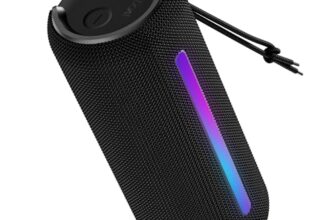 Boat Stone Spinx Pro Bluetooth Speaker With 20 W Rms Sound, Up To 8 Hrs Of Playtime, Btv5.0, Built-In Mic, Rgb Leds, Tws Feature, Tf Card, Aux Port & Usb Type-C Port(Midnight Black)