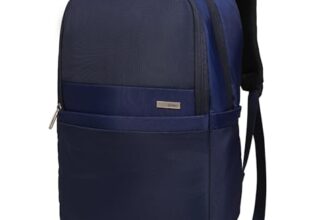 Eume Kevin 26L Laptop Bag For Men, Navy Blue | 2 Large Compartment Laptop Backpacks | Fits Up To 15.6″ Laptop | Polyester Fabric | Travel Bag | Backpack For Men/Backpack For Women