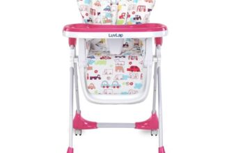 Luvlap Royal High Chair For Baby, En 71 Certified, 3 Position Recline, Baby Feeding Chair With 7 Level Height Adjustment, Adjustable Footrest, 6 Months+ (Pink)