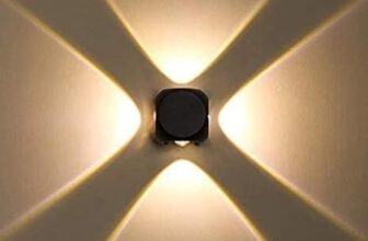 Desidiya® Led Outdoor Up Down Wall Light (Pack Of 1) Ip-65 Rainproof & Shockproof Alluminium Body 4 Way Exterior Wall Step Light Fixture (Warm White)