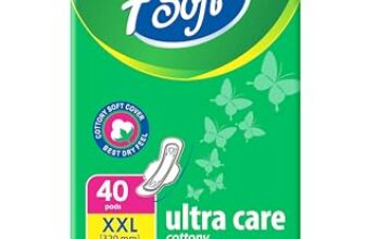 7 Soft Ultra Care Xxl Cottony Comfort Sanitary Pads With Wings – 40 Count Pack, Extra Protection For Heavy Flow, Breathable And Soft Material, Ideal For All-Day Comfort, Green Packaging