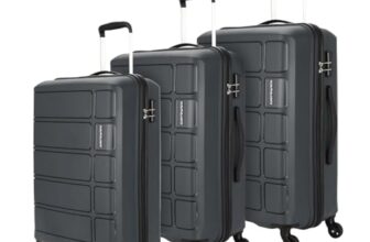 Kamiliant By American Tourister Harrier 3 Pc Set 56 Cms, 68 Cms & 78 Cms- Small, Medium & Large Polypropylene (Pp) Hard Sided 4 Wheels Spinner Luggage/Suitcase/Trolley Bag (Iron Grey)