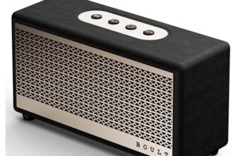 Boult Newly Launched Retroamp Z30 With 30W Bluetooth Speaker With Dual Dynamic Drivers, 10Hrs Playtime, Rugged Leather Body, Type-C Charging, Aux/Usb Modes, Bt 5.3 Portable Speaker (Vintage Gold)
