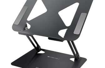 Zebronics Ns3000 Portable Laptop & Tablet Stand Supports Upto 17” With Max. 5Kg Support, Anti-Slip Silicone Pads, Foldable Design, Multi Angle Adjustment, Carbon Steel Body