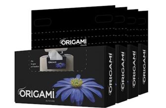 Origami 2 Ply Car Tissue Box | Facial Tissue – Pack Of 4 (100 Pulls Per Box, 400 Sheets)