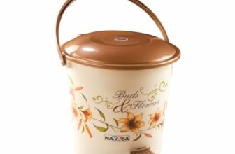 Nayasa Pedal Bin Deluxe – 6 Ltrs | Garbage Waste Bin With Lid And Handle | Kitchen-Bathroom Dustbin | Strong & Durable Plastic | Brown