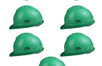 Allen Cooper Industrial Safety Helmet Sh-702, Shell With Ventilation, Plastic Cradle With Manually Adjustable Headband – Green (Pack Of 5)